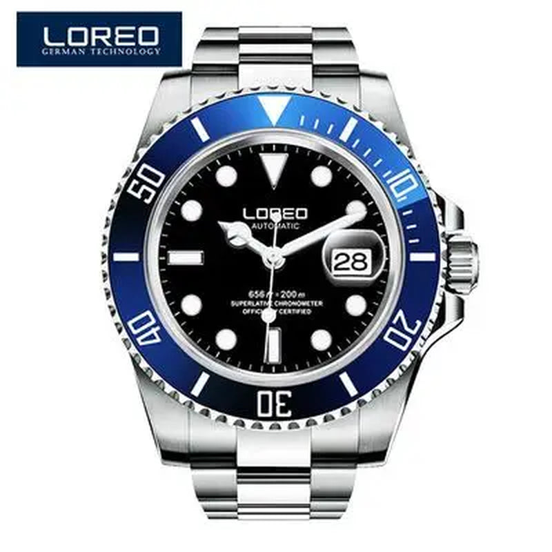New Sapphire Glass Automatic Mechanical Watch Luxury Steel 200M Waterproof Business Watch Men Watches Reloj Hombre