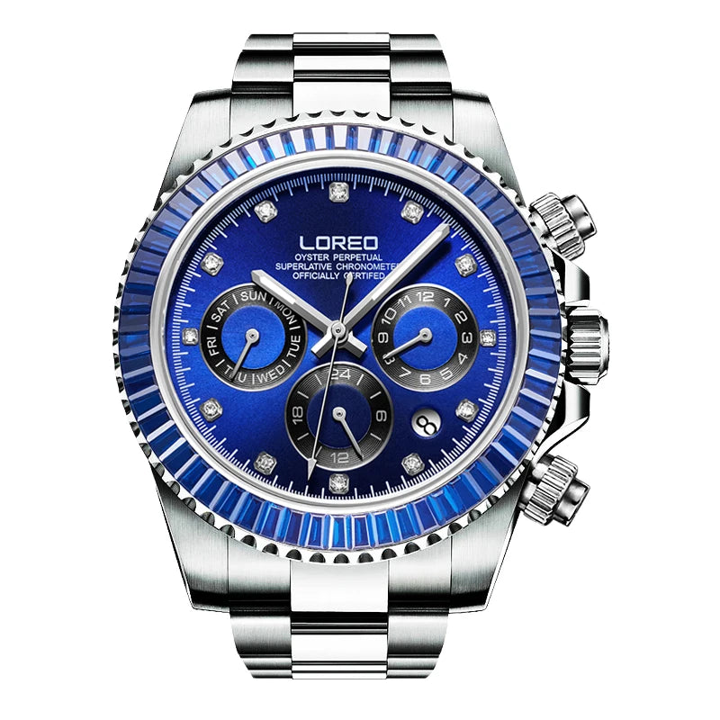 LOREO 200M Waterproof Diving Watches for Man High Quality Mechanical Wristwatches Sapphire Luminous Screw Crown Automatic Watch
