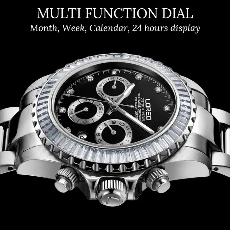 LOREO 200M Waterproof Diving Watches for Man High Quality Mechanical Wristwatches Sapphire Luminous Screw Crown Automatic Watch