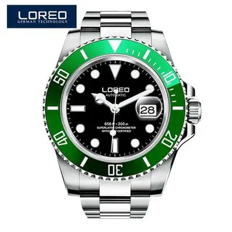 New Sapphire Glass Automatic Mechanical Watch Luxury Steel 200M Waterproof Business Watch Men Watches Reloj Hombre
