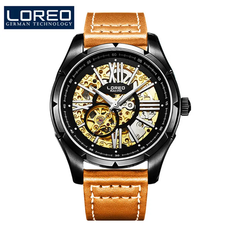Original Watch Men'S Sports Hollow Luminous Automatic Mechanical Watch Birthday Gift for Men High Quality Leather Strap
