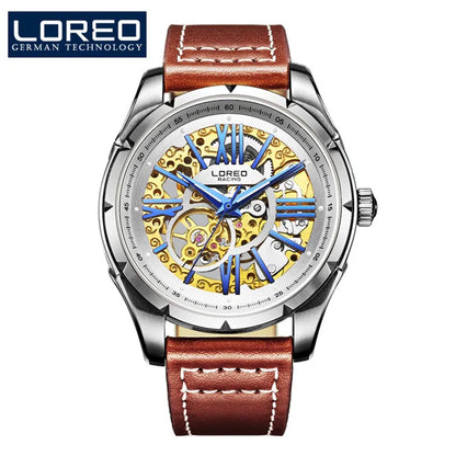 Original Watch Men'S Sports Hollow Luminous Automatic Mechanical Watch Birthday Gift for Men High Quality Leather Strap