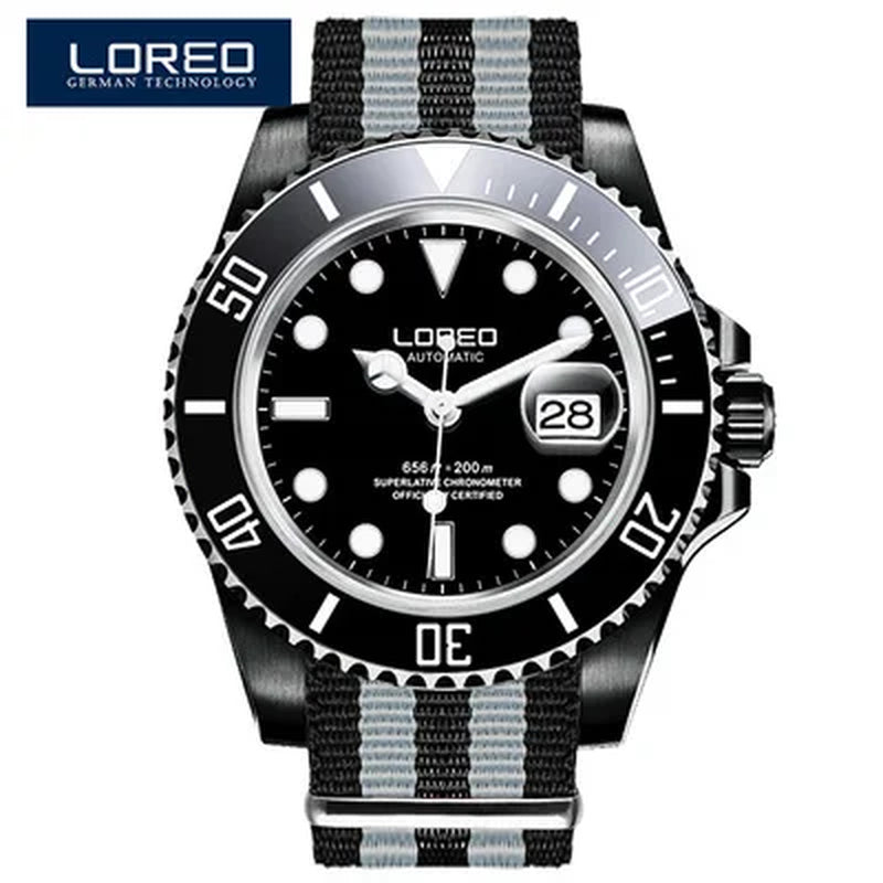 New Sapphire Glass Automatic Mechanical Watch Luxury Steel 200M Waterproof Business Watch Men Watches Reloj Hombre