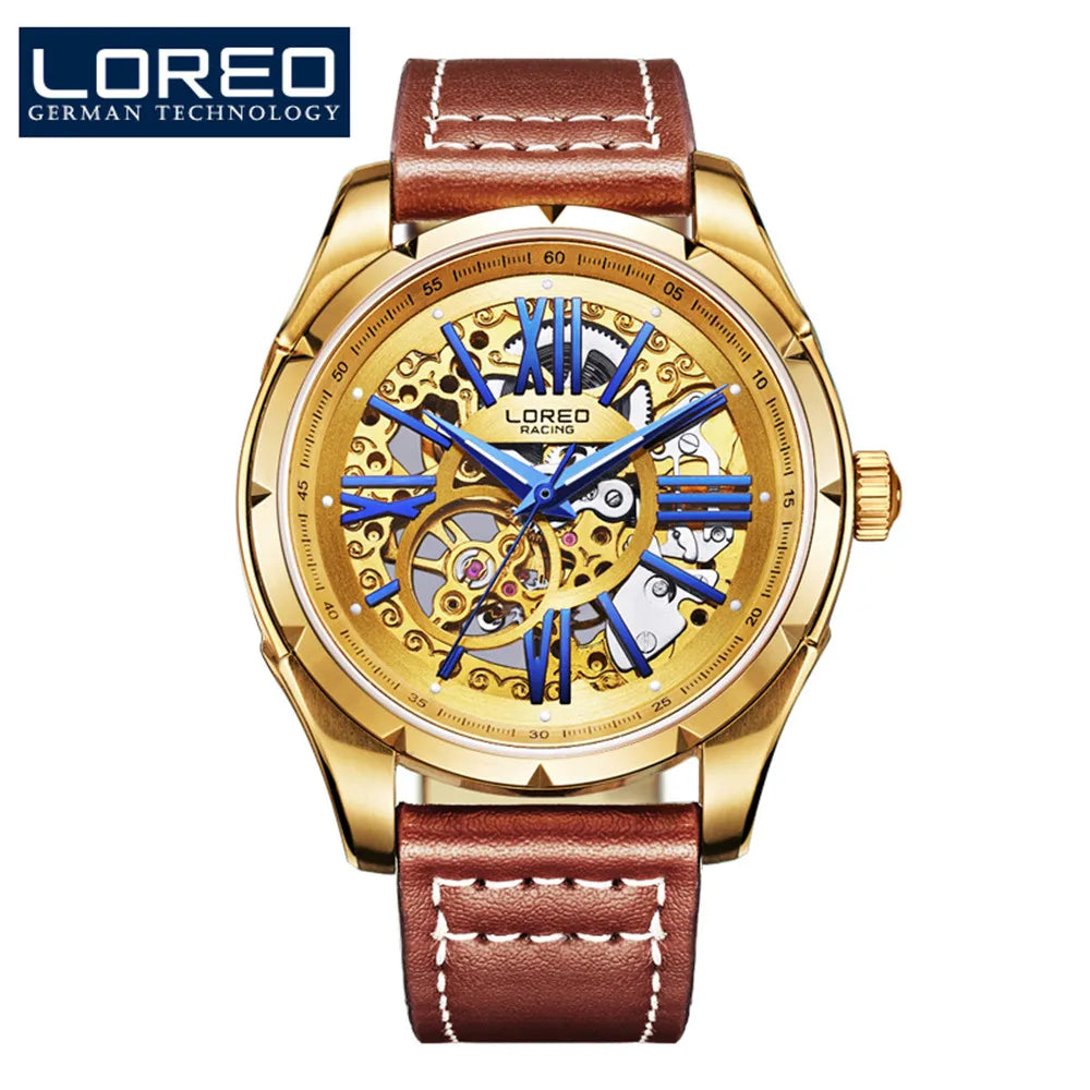 Original Watch Men'S Sports Hollow Luminous Automatic Mechanical Watch Birthday Gift for Men High Quality Leather Strap