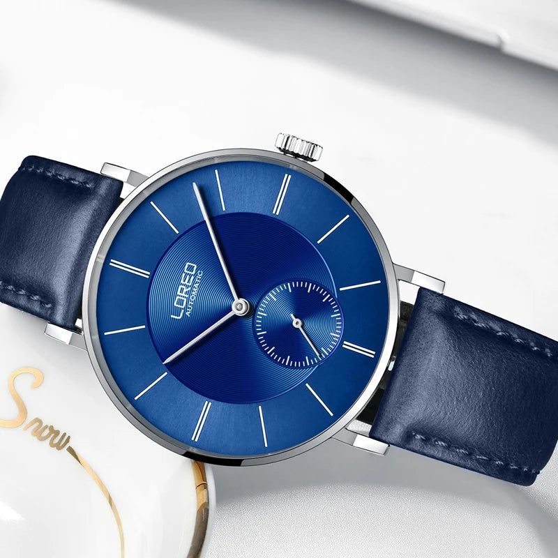 Luxury Brand Automatic Watches Mens Stylish Simplicity Ultra Thin Dial Waterproof Mechanical Wristwatch Man Reloj Hombre