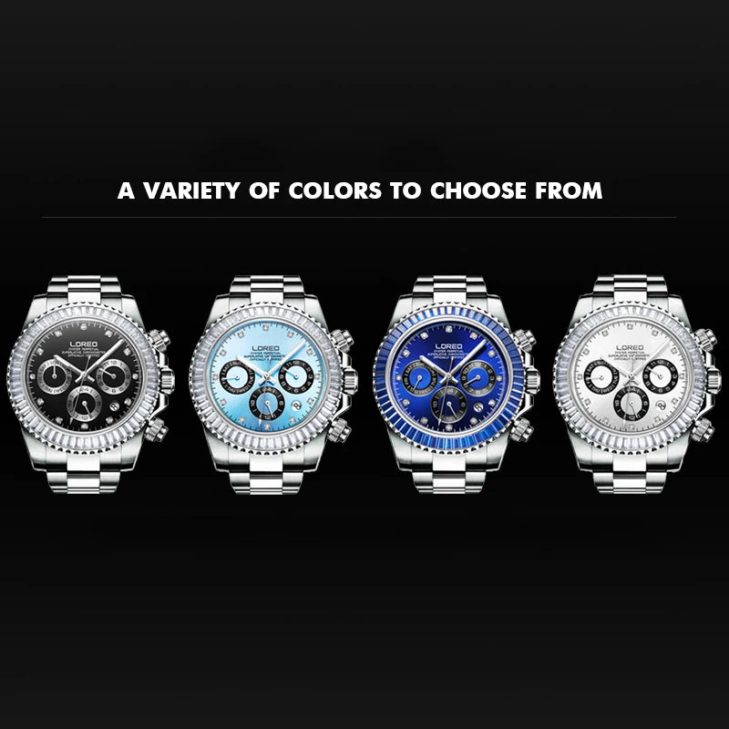 LOREO 200M Waterproof Diving Watches for Man High Quality Mechanical Wristwatches Sapphire Luminous Screw Crown Automatic Watch
