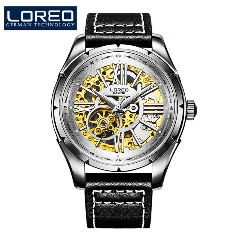 Original Watch Men'S Sports Hollow Luminous Automatic Mechanical Watch Birthday Gift for Men High Quality Leather Strap