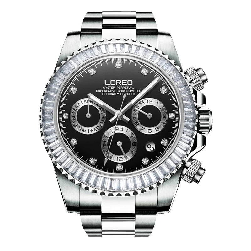 LOREO 200M Waterproof Diving Watches for Man High Quality Mechanical Wristwatches Sapphire Luminous Screw Crown Automatic Watch