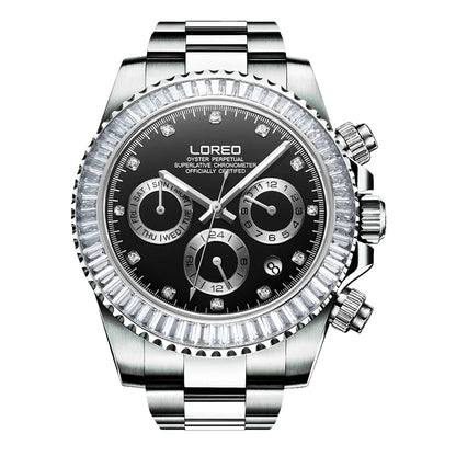 LOREO 200M Waterproof Diving Watches for Man High Quality Mechanical Wristwatches Sapphire Luminous Screw Crown Automatic Watch