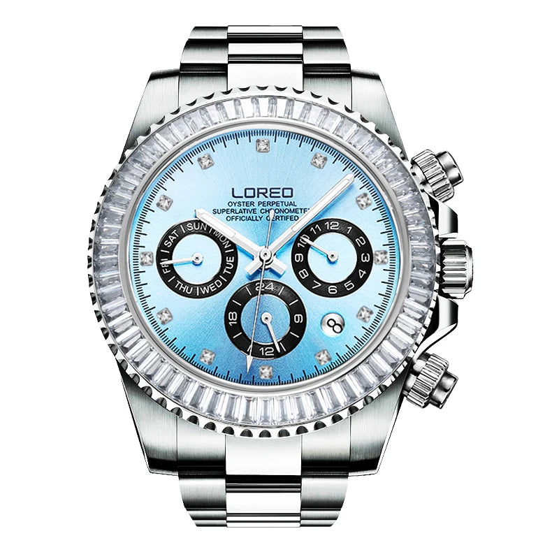 LOREO 200M Waterproof Diving Watches for Man High Quality Mechanical Wristwatches Sapphire Luminous Screw Crown Automatic Watch