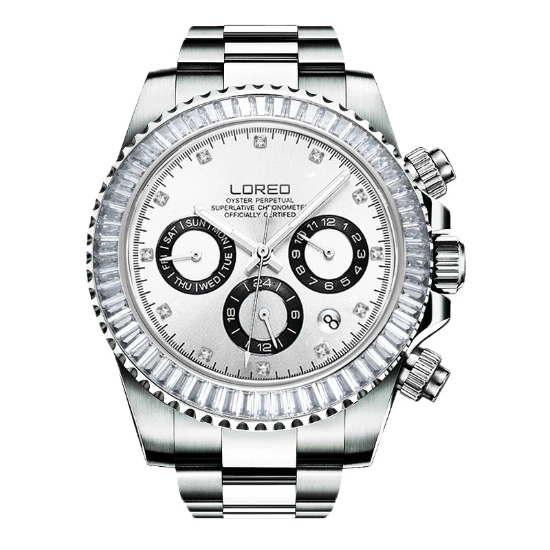 LOREO 200M Waterproof Diving Watches for Man High Quality Mechanical Wristwatches Sapphire Luminous Screw Crown Automatic Watch