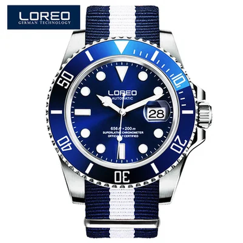 New Sapphire Glass Automatic Mechanical Watch Luxury Steel 200M Waterproof Business Watch Men Watches Reloj Hombre