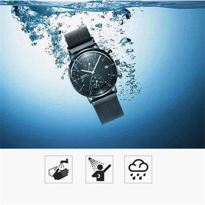 Luxury Brand Silver Steel Quartz Men Steel Watch Waterproof 3ATM Luminous Watches Calendar Watch Dropshipping 2023