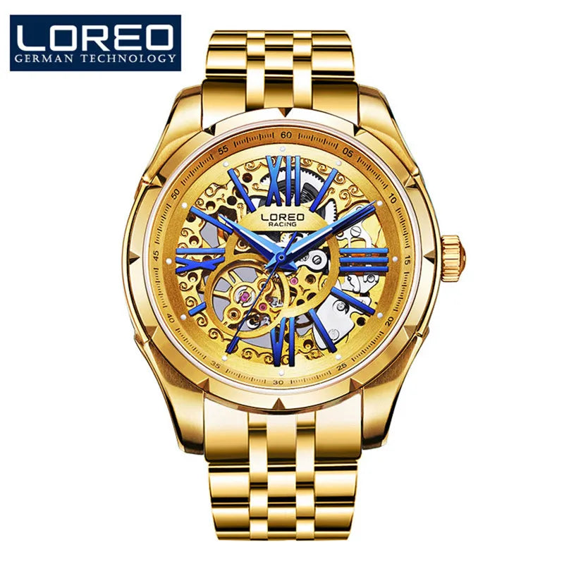 Original Watch Men'S Sports Hollow Luminous Automatic Mechanical Watch Birthday Gift for Men High Quality Leather Strap
