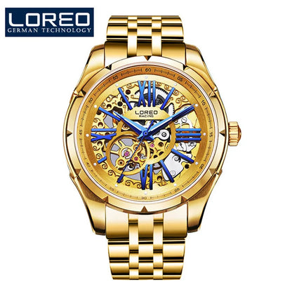 Original Watch Men'S Sports Hollow Luminous Automatic Mechanical Watch Birthday Gift for Men High Quality Leather Strap