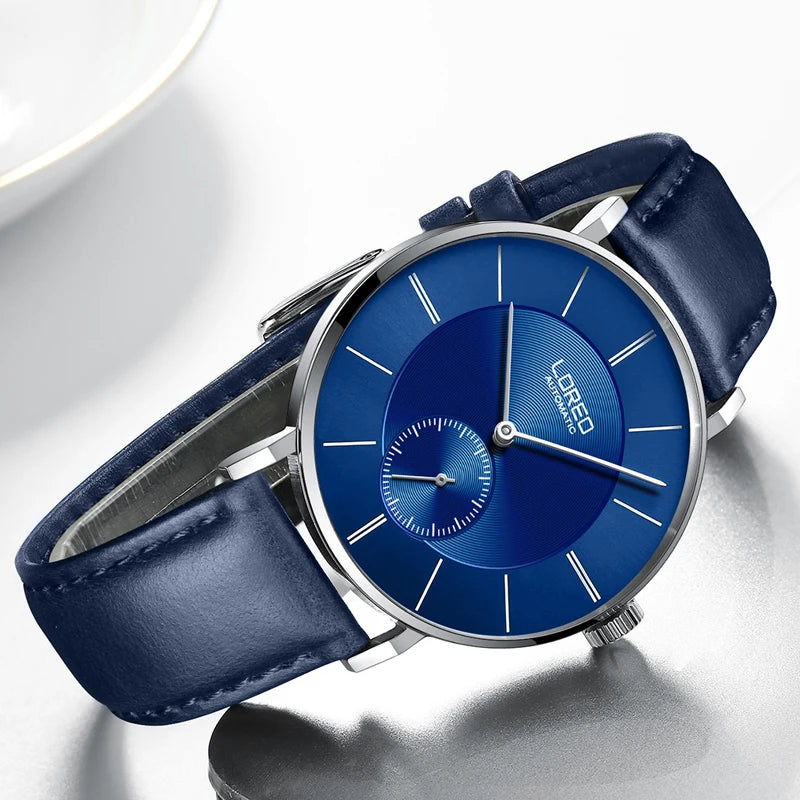 Luxury Brand Automatic Watches Mens Stylish Simplicity Ultra Thin Dial Waterproof Mechanical Wristwatch Man Reloj Hombre