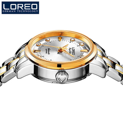 Sapphire Women Fashion Automatic Mechanical Watch Lady Leather Watchband High Quality Casual Waterproof Wristwatch Gift
