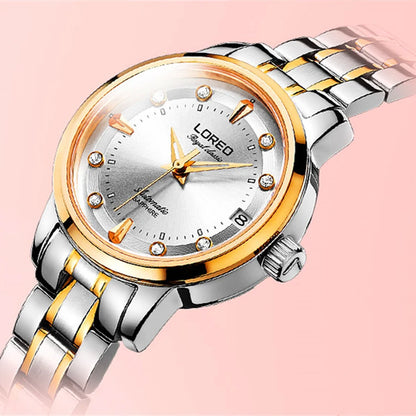 Sapphire Women Fashion Automatic Mechanical Watch Lady Leather Watchband High Quality Casual Waterproof Wristwatch Gift
