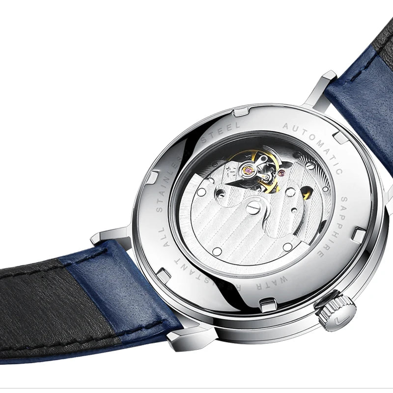 Luxury Brand Automatic Watches Mens Stylish Simplicity Ultra Thin Dial Waterproof Mechanical Wristwatch Man Reloj Hombre