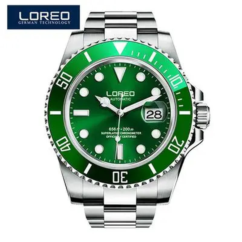 New Sapphire Glass Automatic Mechanical Watch Luxury Steel 200M Waterproof Business Watch Men Watches Reloj Hombre