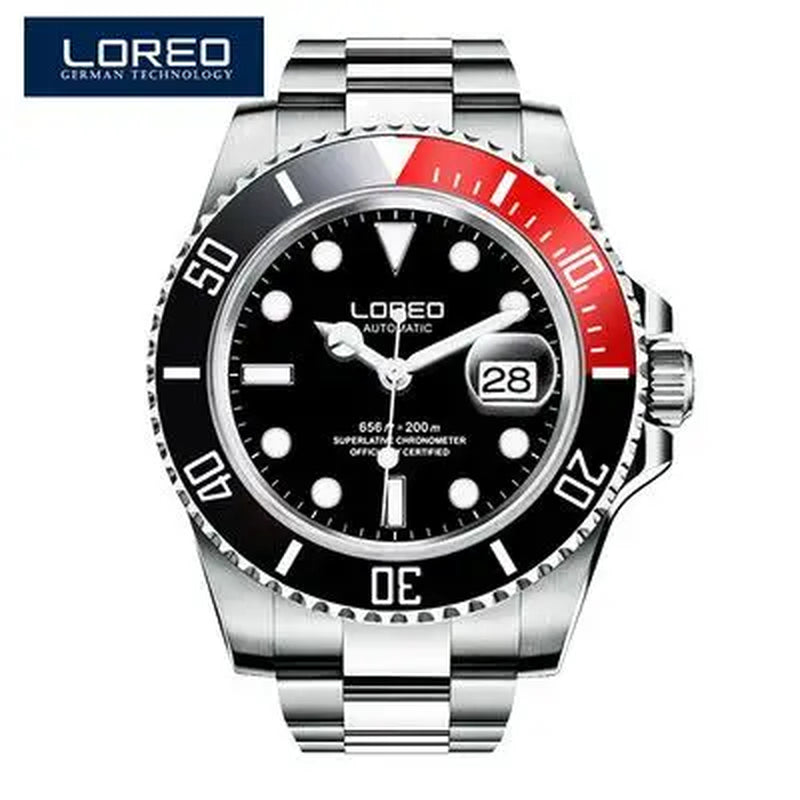 New Sapphire Glass Automatic Mechanical Watch Luxury Steel 200M Waterproof Business Watch Men Watches Reloj Hombre