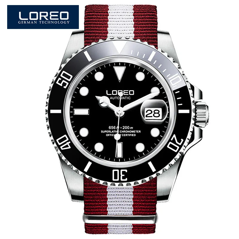 New Sapphire Glass Automatic Mechanical Watch Luxury Steel 200M Waterproof Business Watch Men Watches Reloj Hombre