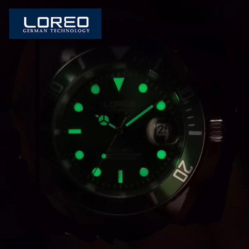 New Sapphire Glass Automatic Mechanical Watch Luxury Steel 200M Waterproof Business Watch Men Watches Reloj Hombre
